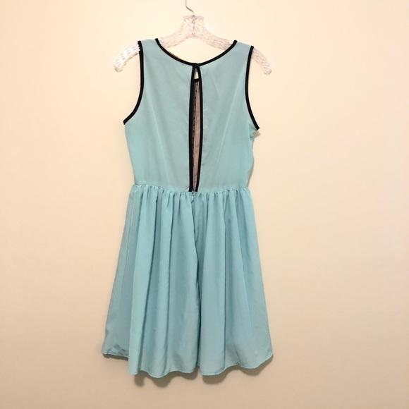 LULU’S Illusion Lace Aqua Dress - Picture 2 of 7